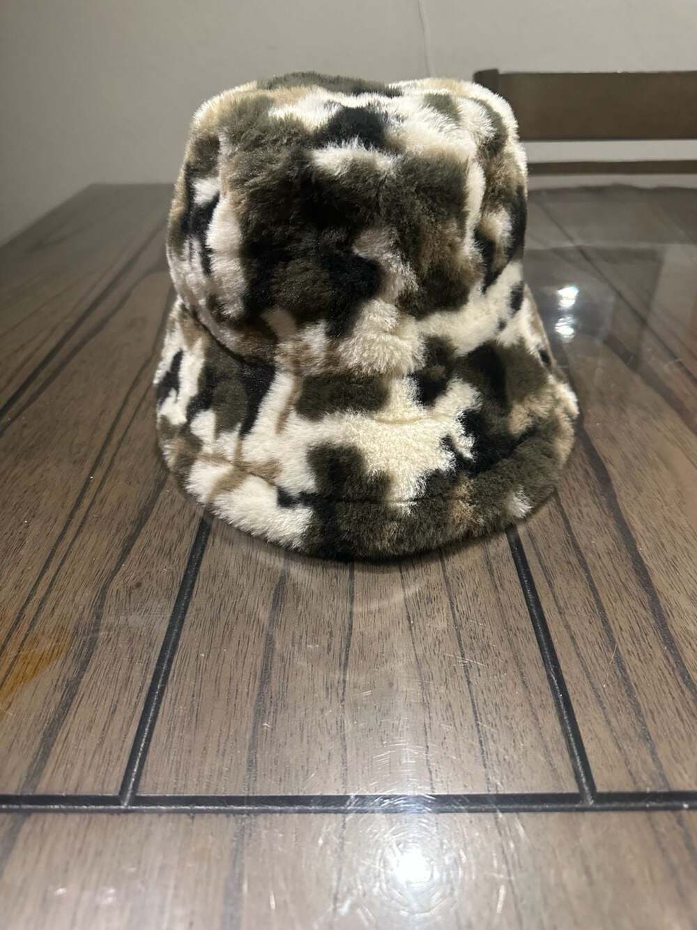 Faux Fur Camouflage Bucket Hat
